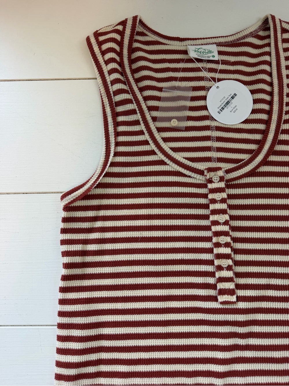 Striped Ribbed Tank Top - Picture 2 of 2